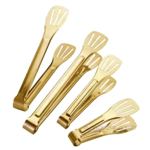 Golden Stainless Steel Food Tongs